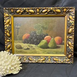 Buy Beautiful Late 19th / Early 20th Century French Still Life Fruit Oil On Wood - B • 99£