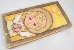 Buy Kitsch Hand Painted Cherub / Angel Picture Canvas On Wood • 19.95£