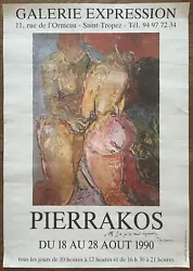 Buy SIGNED! ALKIS PIERRAKOS, SAINT TROPEZ, EXHIBITION POSTER, 1990, Modern Painting • 196.87£