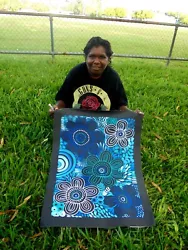 Buy SELINA  NUMINA 76 X 58 Cm Original Painting - Aussiepaintings Aboriginal Art • 138.34£