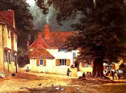 Buy WHITE HORSE INN. SHERE SURREY. PRINT OF A 1900s PAINTING BY H ALLINGHAM. • 2.89£