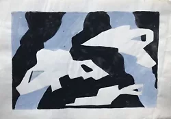 Buy Watercolour Vera Stoss Abstract 47 Composition Black White Light Blue Modern Art • 37.71£