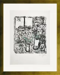 Buy Marc Chagall  Fleurs Devant La Fenetre  1967 | Signed Lithograph | Mourlot 478 • 18,868.37£