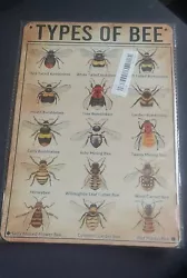 Buy Types Of Bee Metal Poster 20x30 Cm • 8£