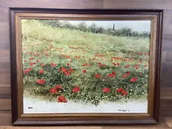 Buy Vintage 1979 Mike Knight Framed Acrylic Painting Of Poppy Field Country Art • 53.99£