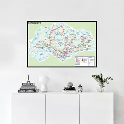 Buy Singapore City Street Map Art Background Poster Painting Picture Home Wall Decor • 6.10£