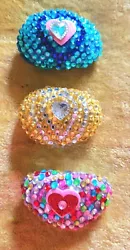 Buy 3 BEAUTIFUL,  ONE-OF-A-KIND BEDAZZLED PAINTED ROCKS, Paperweights, Decorative  • 29.05£