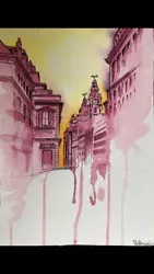 Buy Original Street View Liver Building City Centre Watercolour Painting A4 • 20£