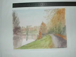 Buy AUTUMN RIVER PATH NEXT TO TREES Scottish Scenes Vintage Watercolour Painting • 2£