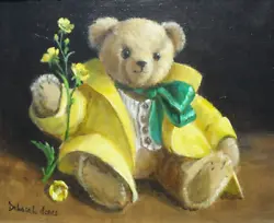 Buy Deborah Jones - Original Oil Painting - Teddy Bear & Buttercups. Still Life. • 275£