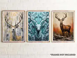 Buy Deer Stag Art Poster Prints Abstract Painted Stags Fine Art Poster Prints • 4.99£
