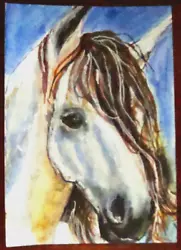 Buy Original ACEO Horse Portrait Watercolor Art Card Animal OOAK Signed  Tarrantts • 9.92£