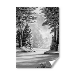 Buy A5 - BW - Winter Trees Painting Forest Snow Print 14.8x21cm 280gsm #37733 • 3.99£