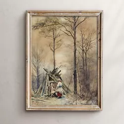 Buy Hide In The Woods Vintage Landscape Poster Print - Famous Paintings | 036 • 2.49£