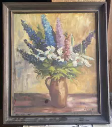 Buy Oil Painting Um 1900 Still Life Flochs And Lilies J. Somon Signed Frame Antique • 183.36£