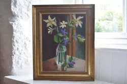 Buy Still Life, Daffodils And Periwinkles Oil On Canvas, Spring Flowers Oil Painting • 300£