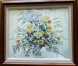 Buy Robin Miller,  Original Oil On Board, Signed And Framed   'A Floral Arrangement' • 55£
