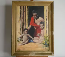 Buy Antique Early 20th C Group Portrait Oil Painting. African Scene. Signed Eick. • 115£