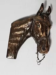 Buy Vintage Brass Horse Head Bust Statue Sculpture Vintage Showing Patina Heavy  • 107.68£