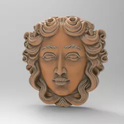 Buy Medusa Sculpture STL File Ornament Ancient Architectural Wall Hang Digital Model • 2.32£