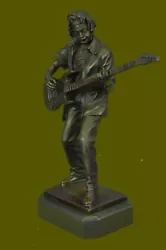 Buy Signed Original Dwight Black Guitar Player Signed Bronze Sculpture Figurine Sale • 196.67£