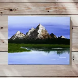 Buy Original Signed Mountain Landscape Painting Bob Ross Style • 78.74£