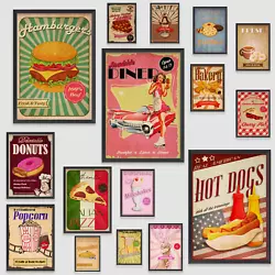 Buy Retro Vintage Food Drink Wall Art Kitchen Poster Print Home Cafe Canvas A3 A4 • 3.99£