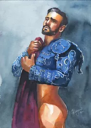 Buy PRINT Original Artwork Watercolor Painting Gay Male Nude  Sad Man  • 17.95£