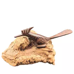 Buy Hard Carved Ironwood Roadrunner Bird Art Statue On Wood Burl Arizona State MCM • 23.99£