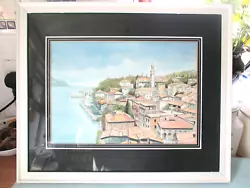 Buy Watercolor Of Continental  Coastal  Scene  Buildings And Harbour Italy ? • 50£
