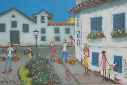 Buy Mid C Folk Art Naive Impressionist Street Scene Painting. Embu Brazil. Signed • 85£