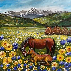 Buy Mother's Love - Original Horse Art Painting RITA SHERIFI With COA • 81.86£