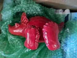 Buy Brett Kern Ceramic Sculpture Small Inflatable Triceratops Red Dinosaur • 472.49£