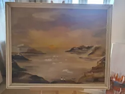Buy Oil Painting, Antique From Denmark, 107x85 Greenland Snow In Winter. Sunset • 50.62£