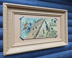 Buy L.S. LOWRY Inspired ORIGINAL OIL PAINTING ON WOODEN PANEL  LOVELY ANTIQUE FRAME  • 248£