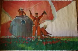 Buy Ukrainian Soviet USSR Oil Painting Grandiose Realism Space Astronaut Crew • 11,848.81£