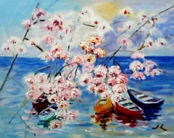 Buy Original Oil Painting  Cherry Blossom One Of A Kind 16x20  Julia Lu • 112.87£