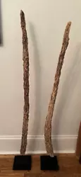 Buy Pair French Eroded Cedar Mussel Vine Poles Driftwood Natural Wood Art Sculptures • 708.75£