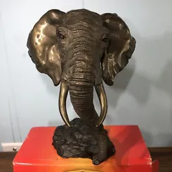 Buy 1999 Mark Hopkins Bronze Sculpture African Elephant Bust Signed #/950 • 284.36£