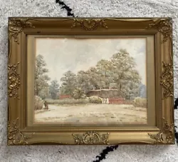 Buy Beautifully Painted 1967 Signed Edwardian Victorian Couple & Countryside Scene • 34.99£