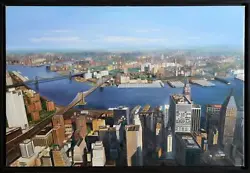 Buy Rothschild, Aerial View Of New York City, Oil On Canvas, Signed L.r • 2,789.50£