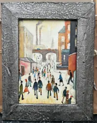 Buy 1960's MANCHESTER / MATCHSTICK MEN ART OIL PAINTING Signed.  L.S LOWRY  (AFTER) • 1,500£