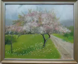 Buy Emile Bressler Swiss 1886-1966 Signed Impressionist Oil Painting Cherry Blossom • 750£