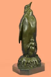 Buy Emperor Penguin & Family Art Bronze Sculpture Statue Beach-style-decorative-obje • 125.33£