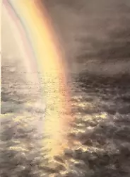 Buy Signed 2009 Impressionist Rainbow Seascape Shorline Study Watercolor Painting • 231.12£