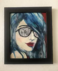 Buy Original Oil Painting Of Woman With Blue Hair Titled City Living By K. Leeson • 40£