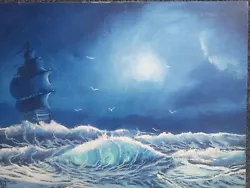 Buy Fantastic Oil Painting  Painted In A Beautiful Style By Roy Moonlight Seascape  • 14.99£