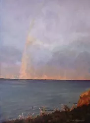 Buy SUPERB NEW DON CAMERON ORIGINAL  Fading Rainbow North Norfolk  Seascape PAINTING • 750£
