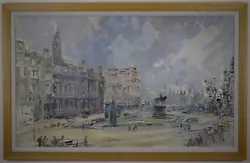 Buy Leeds City Square. Watercolour & Gouache By Listed Artist William Walcot RE 1938 • 2,450£
