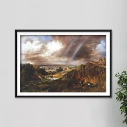 Buy John Constable - Hampstead Heath With A Rainbow - Art Print Painting Poster • 5.50£